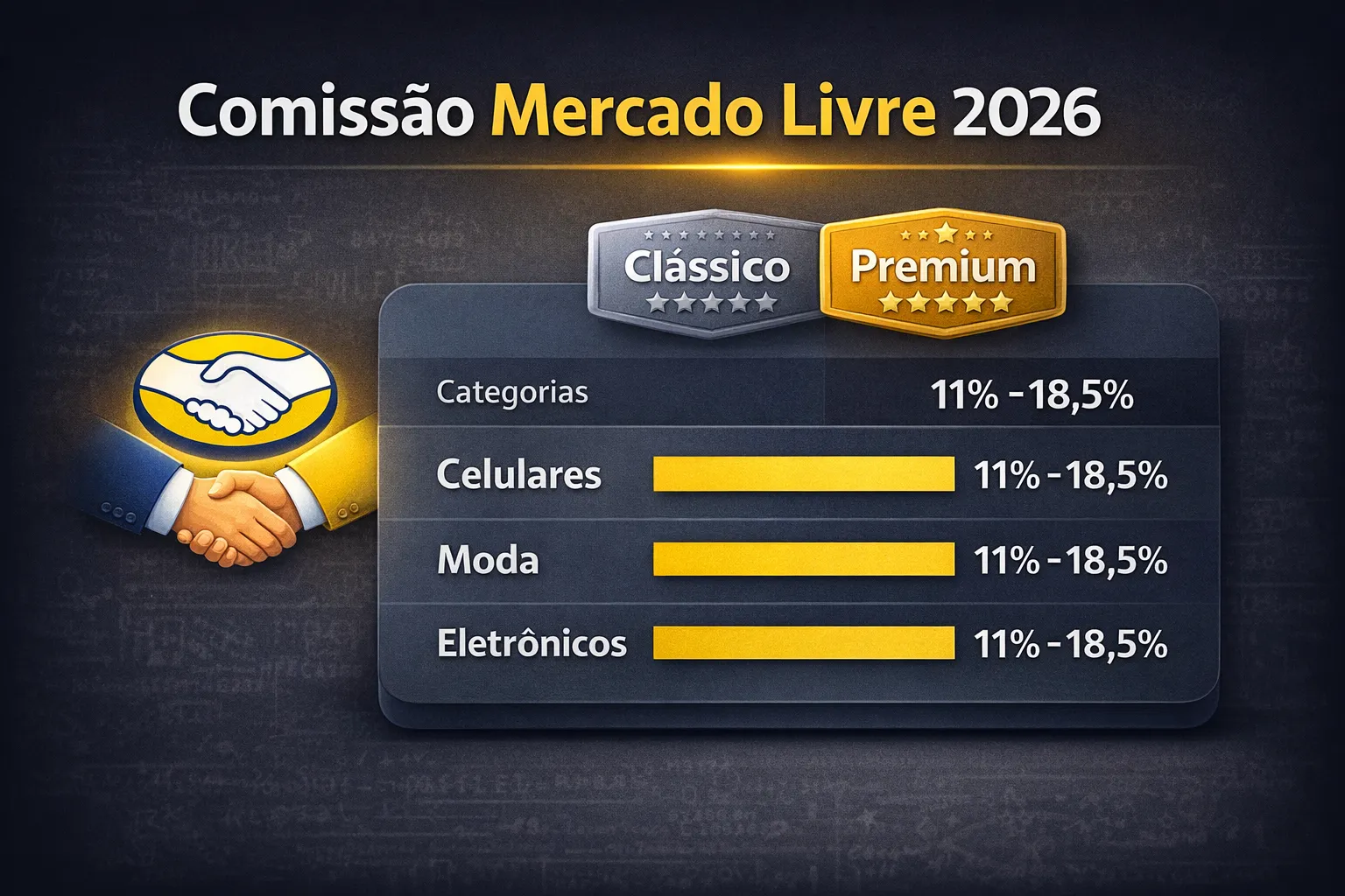 Comissão Mercado Livre 2026: Tabela Atualizada por Categoria